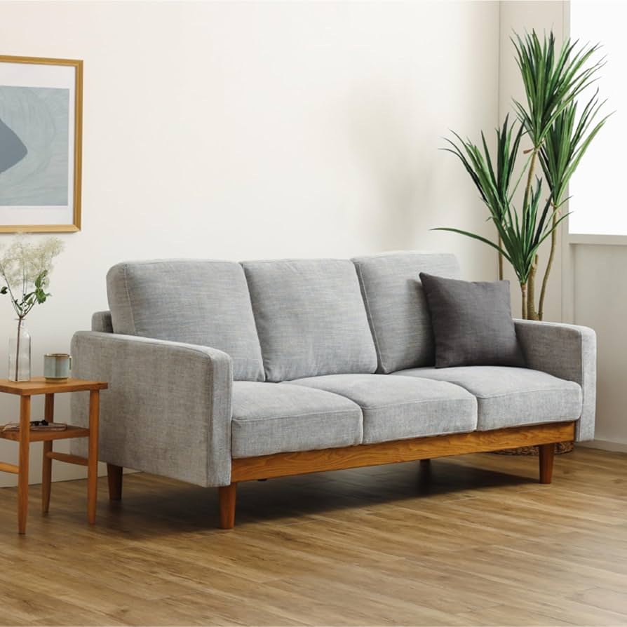 大川家具　関家具　ソファ　３人掛けオットマン付き Amazon｜関家具(Sekikagu) 大川家具 ソファ オレンジ 3人掛け